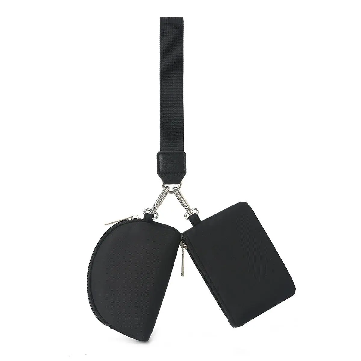 Keychain Wallet Mini Zip Around Wristlet Wallets for Women Detachable Dual Pouch Wristlet Portable Coin Purse Small Wallets
