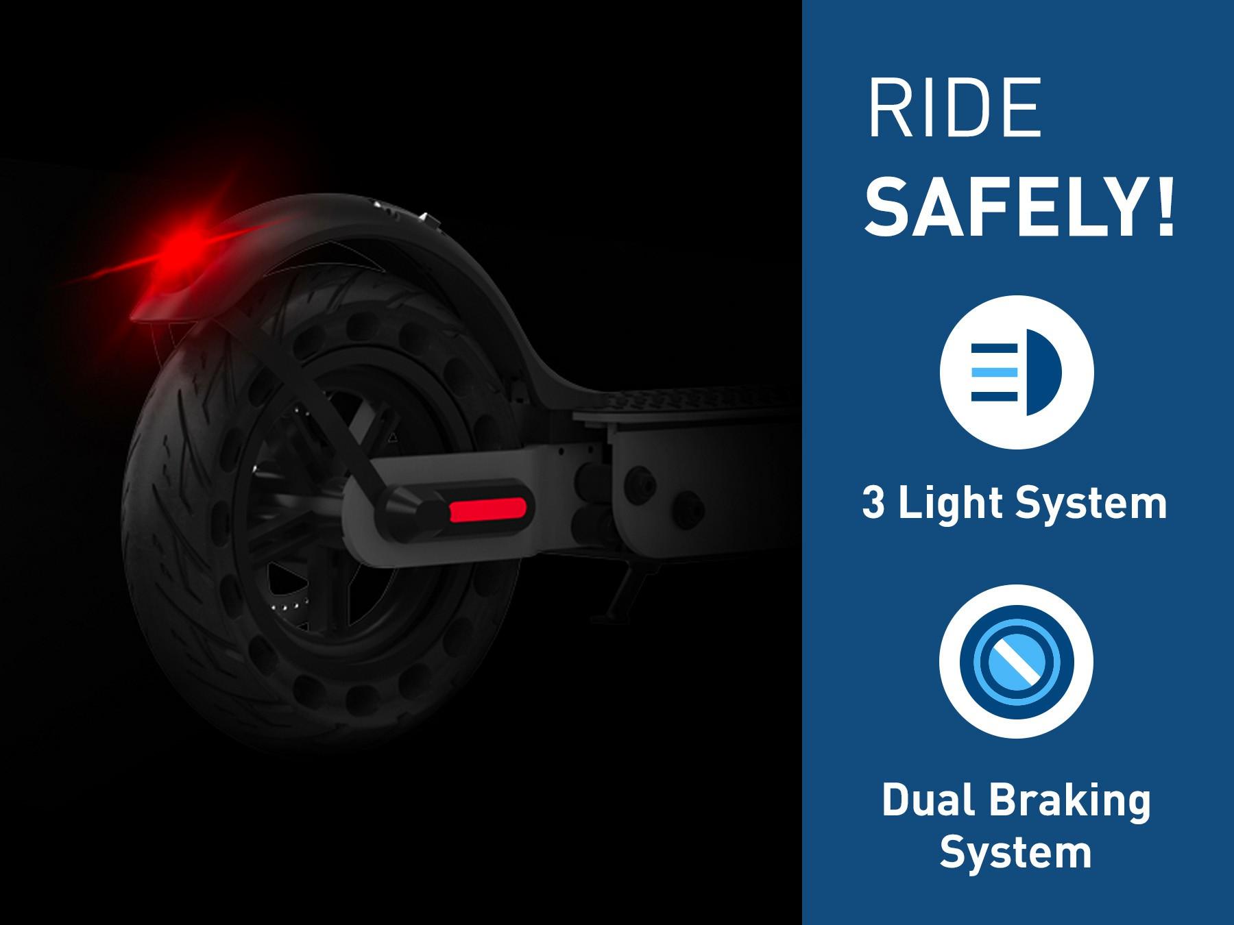 Hiboy S2 Pro Electric Scooter,UL 2271 Certified，10" Solid Tires, 25 Miles Range, 500W Motor & 19 MPH Portable Folding Commuting Electric Scooter for Adults with Double Braking System and App Rear suspensions LED headlight + sidelight + taillight