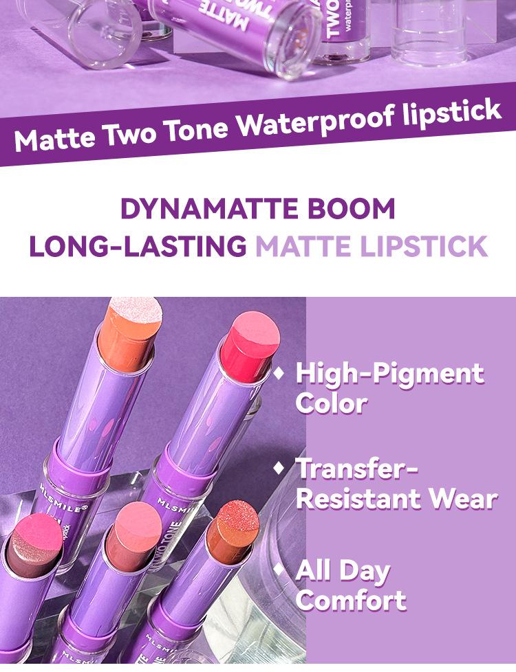 tone lipstick, shimmer and matte, moisturizing, non-transferable, lip balm, gradient gradient lip makeup lipstick