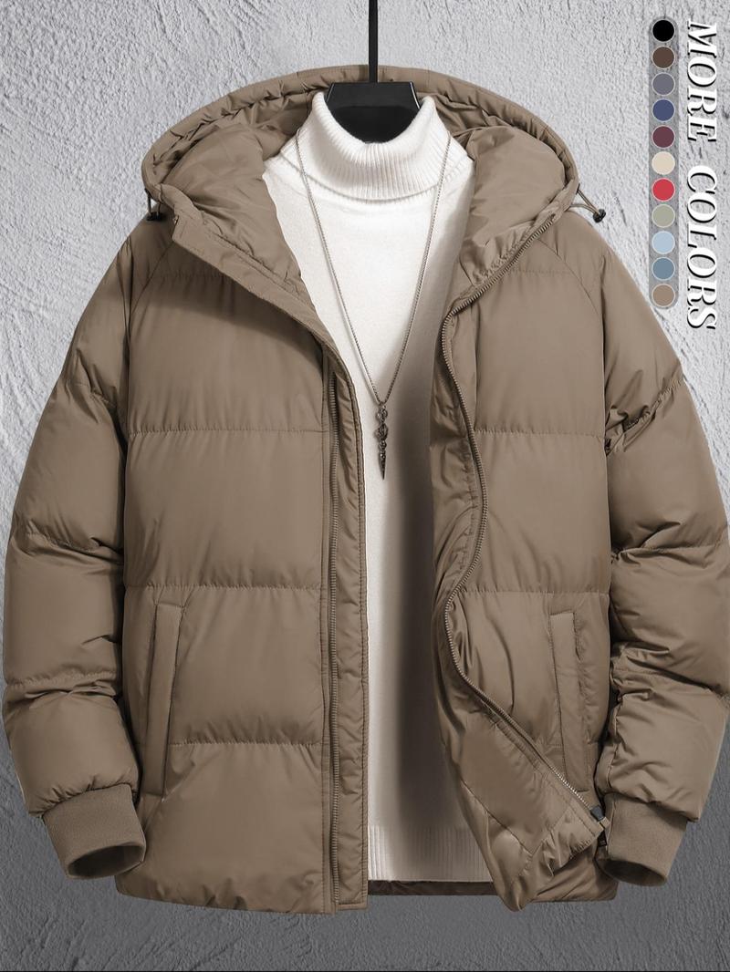Men's Plain Pocket Zip Up Thick Warm Hooded Puffer Coat, Regular Fit Long Sleeve Padded Winter Coat, Menswear, Cold Weather Gear, Mens Clothing, Jackets for Men, Jackets, Men's Clothing Men's Plain Pocket Zip Up Thick Warm Hooded Puffer Coat, Regular Fit Long Sleeve Padded Winter Coat, Menswear, Cold Weather Gear, Mens Clothing, Jackets for Men, Jackets, Men's Clothing