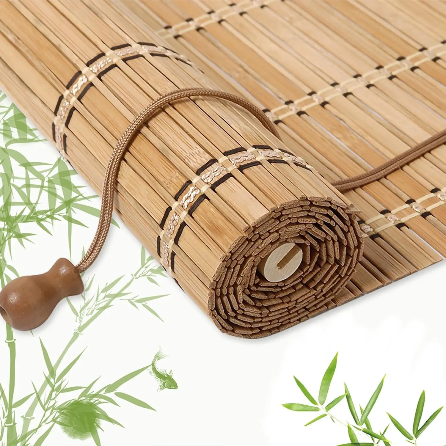 Bamboo Blinds for Interior Windows, Custom Bamboo Shades | Roller Shades for Indoor Window and Outdoor Patio, Easy to Install for Decks, Porches & Backyards