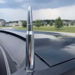 Universal 5.4" Screw Silvery F/car Bullet-style Antenna Aluminum Wireless Radio Frequency Antenna Optimized Signal Reception Suitable For Various Car Uses Made Of High-quality Aluminum To Ensure Durability And Wear Resistance, Not Easy To Fade And Oxidize