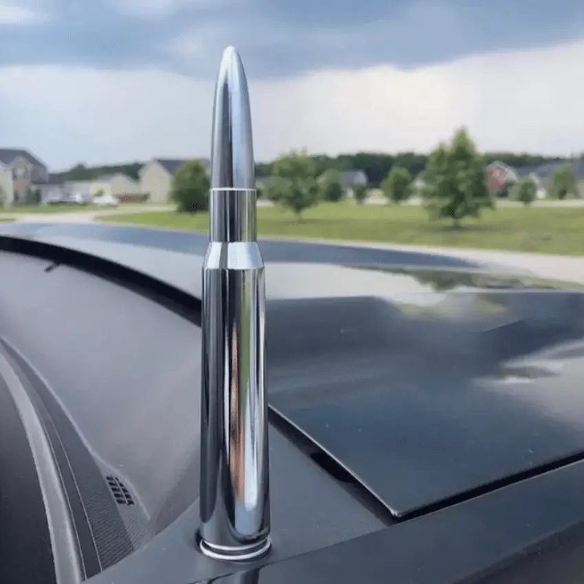 Universal 5.4" Screw Silvery F/car Bullet-style Antenna Aluminum Wireless Radio Frequency Antenna Optimized Signal Reception Suitable For Various Car Uses Made Of High-quality Aluminum To Ensure Durability And Wear Resistance, Not Easy To Fade And Oxidize