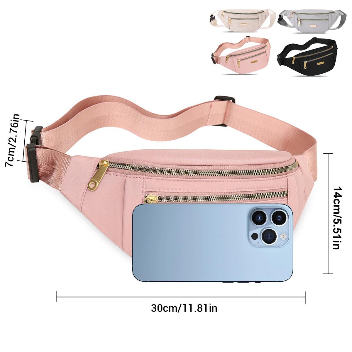 3 Pack Women's Nylon Fanny Pack with Adjustable Strap,Pouch Compact,Waterproof Multi-Pocket Waist Pack, Fashionable Crossbody Shoulder Bag for Travel, Sports & Outdoor Activities