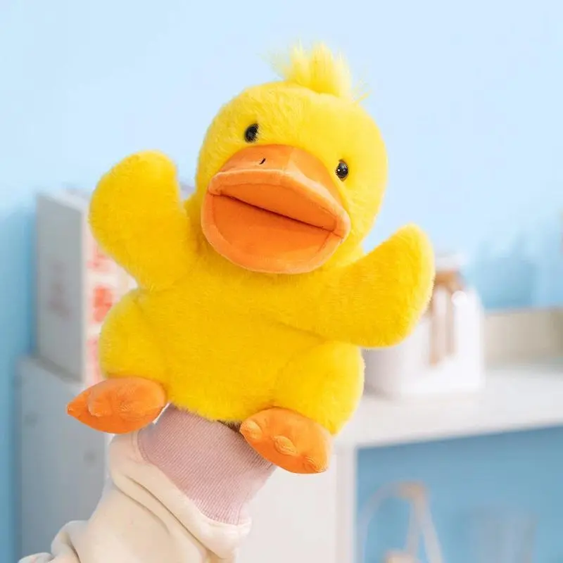 Big Mouthed Puppet Doll Plush Filled Animal Sheep Yellow Duck Soft Toys Storytelling Role-Playing Props Hand Puppet Gifts