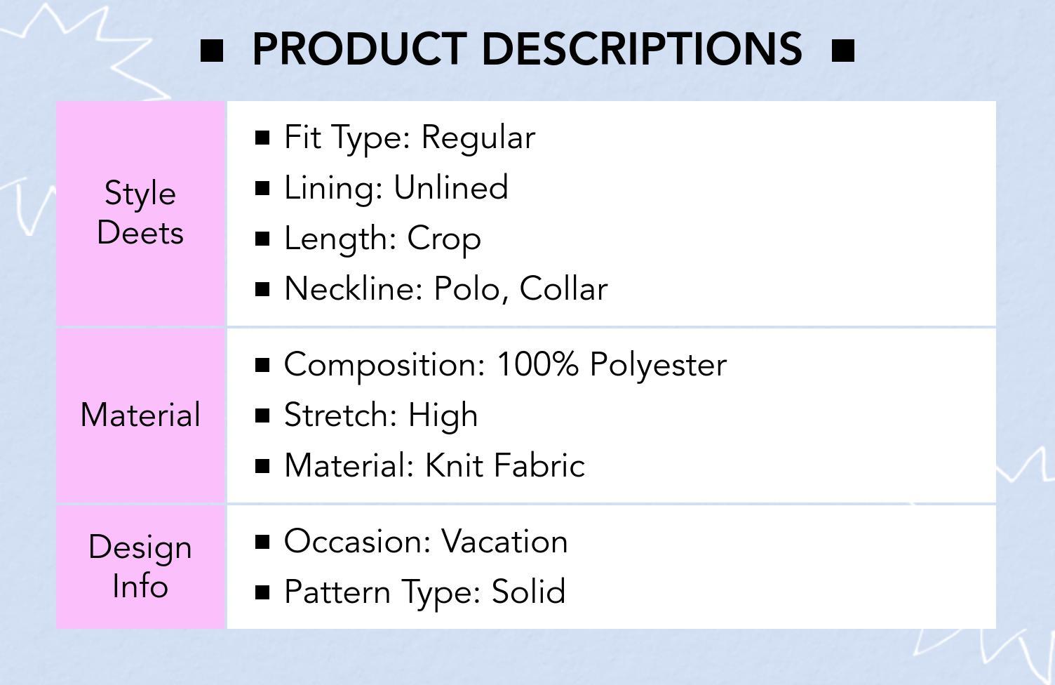 Cider [4 colors, size 2-10] Solid Texture Collar Crop Top