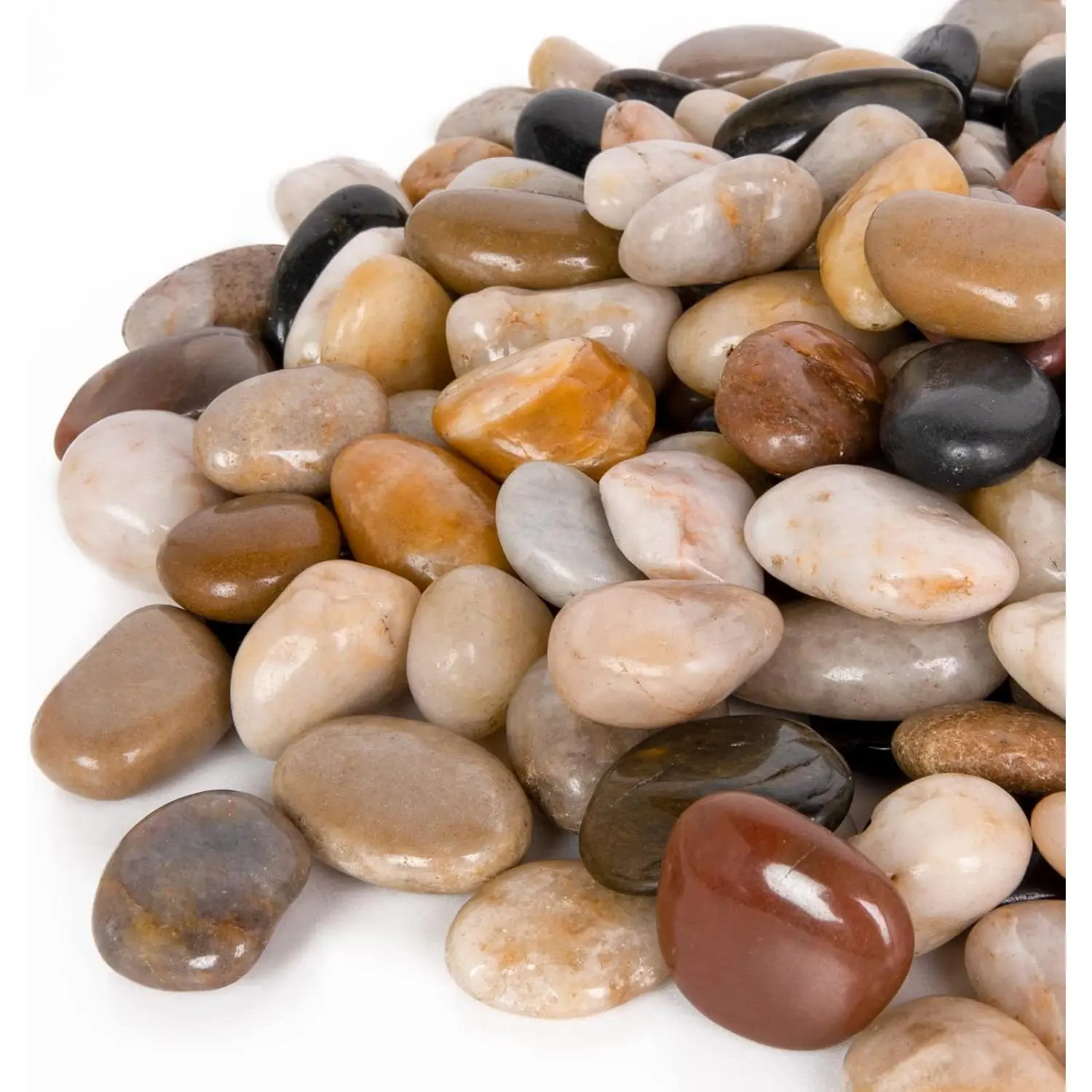 8-lb  River Rocks for Landscaping, Decorative Rocks for Potted  and Aquariums, Polished River Stones for Indoor & Outdoor Decor, 1 to 1 3/4 Inches