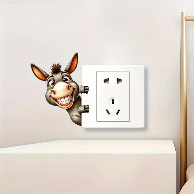 1pc Cute Donkey Switch Stickers, Wall Decoration Stickers, Each Switch, Is A Wonderful Encounter with Animal Companions