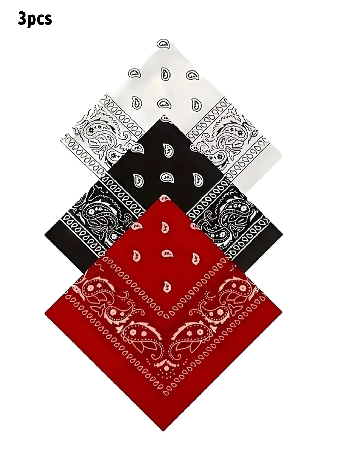 3 pcs Paisley Print Bandana Head Scarf | Y2K & Western & Coquette & Retro Style | Multi-use Square Scarf, Multi-color combos available, Breathable Fabric，Lightweight，Easy to Tie | Ideal for Hair Ties, Neck Scarves & Festival Outfits & Streetwear & Beach