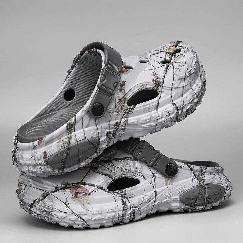 Men's Hollow Shoes Summer New Large Size Thick Sole Non-Slip Wear-Resistant Outdoor Casual Sports Slippers