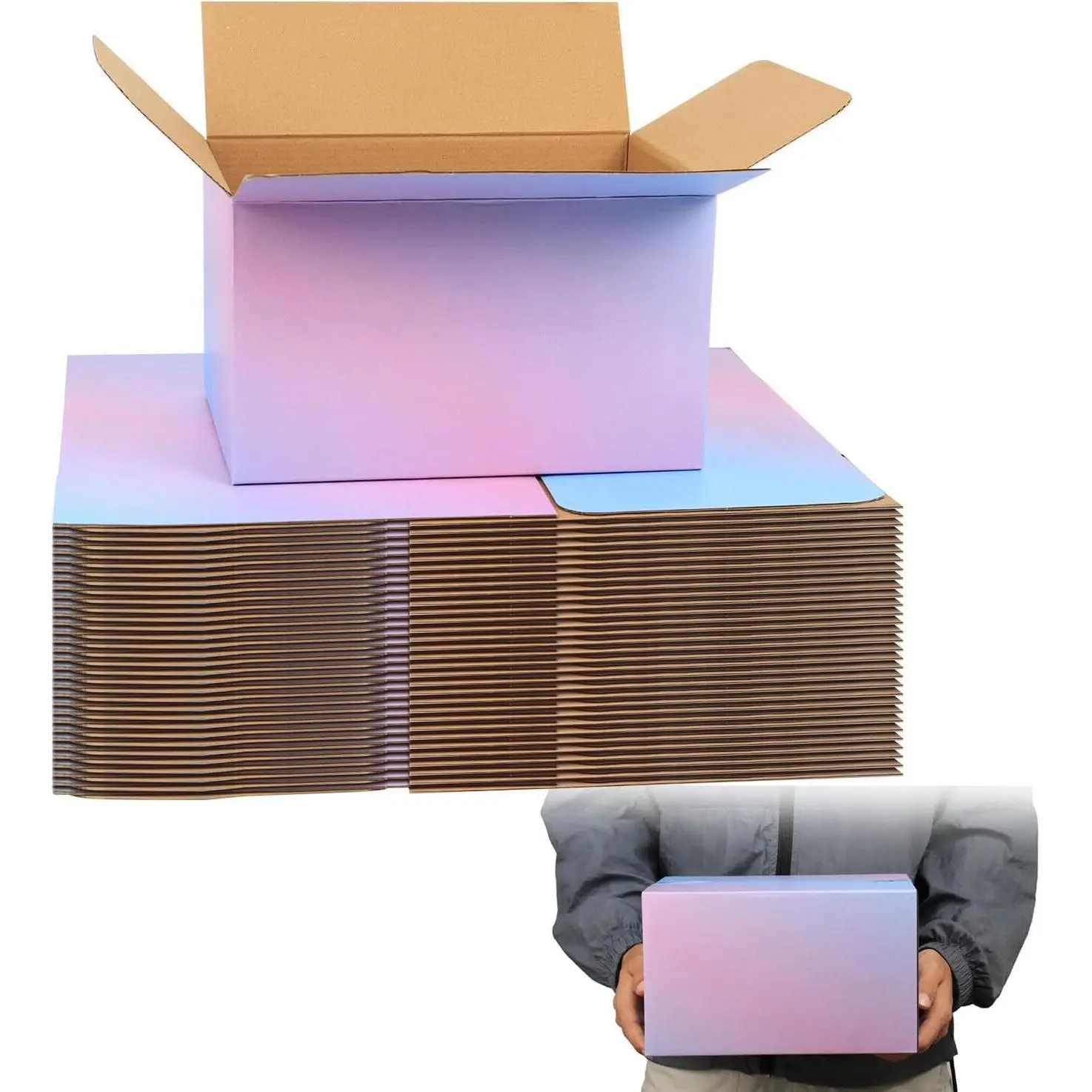 10 x 7 x 6 Shipping Boxes, 30 Pack Corrugated Cardboard Mailing Boxes for Small Business, Colorful Packing Boxes for Shipping & Storage