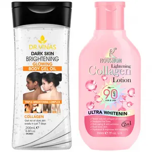 Skincare 2-piece Glowing Body Oil+Collagen Sunscreen 2-in-1 Body Lotion Skincare Set Gift Clear Water Feeling Sunscreen Refreshing Non greasy UV Protection with Skincare Oil Moisturizing for Body, Face, Hand, Lip, Eye, Travel