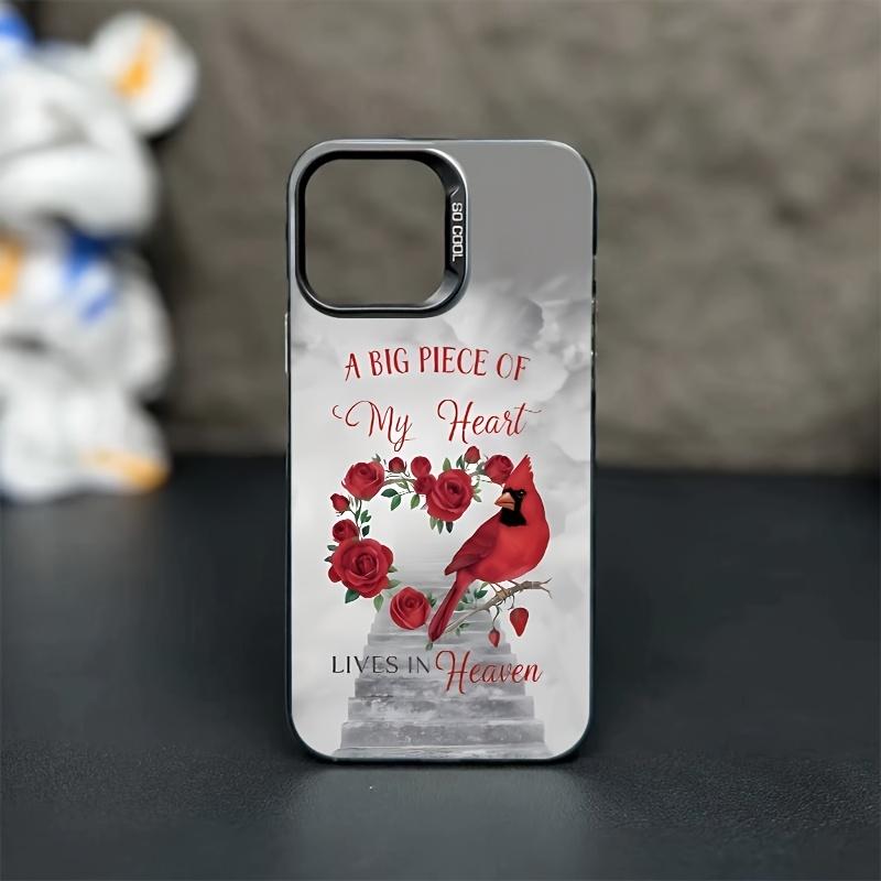 This TPU full-coverage phone case features a cardinal bird design, offering shock protection and slip resistance. It's compatible with iPhone 17, 16, 15, 14, 13, 12, 11, XS, X, and other Samsung models. A great gift for friends or family.