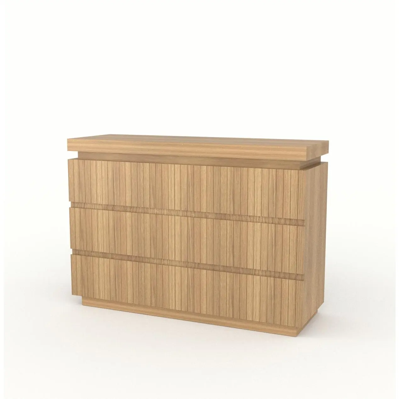 Modern Fluted Dresser with Floating Top – Handleless 3/6-Drawer Storage Chest, Minimalist Bedroom Cabinet with Textured Front, Space-Saving Entryway Organizer for Small Spaces