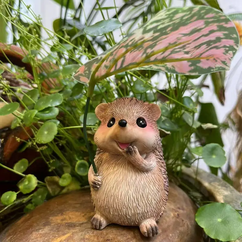 Resin Hedgehog Garden Statue – Weather-Resistant Outdoor Decor for Patio, Lawn or Bonsai, Charming Rustic Cottagecore Gift for Nature Lovers, Ideal Housewarming & Garden Accent