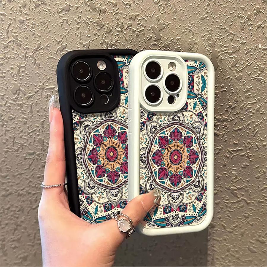 Mandala Pattern Phone Case Suitable for Apple iPhone 17 E Air Pro ProMax iPhone16 15 14 Plus 13 12 Mini 11 X XS XR Shock Proof All Inclusive Lens Protection Vintage Exquisite Can be given to friends