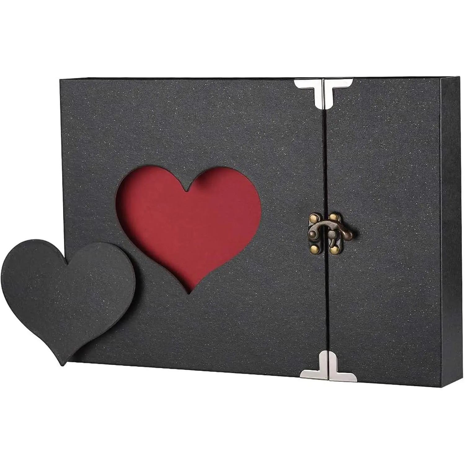Scrapbook DIY Photo Albums Couples Memory Book Black Page Scrap Book for Anniversary, Christmas, Valentine's Day, Birthday (Black)