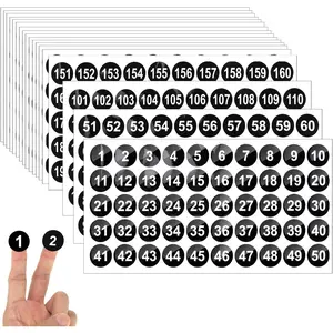 12 Sheets 1 to 200 Consecutive Number Stickers, 1 Inch Vinyl Number Stickers, Self-Adhesive  Labels, Small Round Removable Numbered Label for Indoor Outdoor, Storage, Organizing