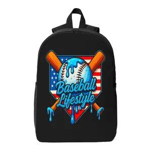 Baseball drip backpack, boys' size, ice cream drip design, laptop bag, suitable for teenagers and young adults, large capacity, hand-washable material, a great back-to-school gift.