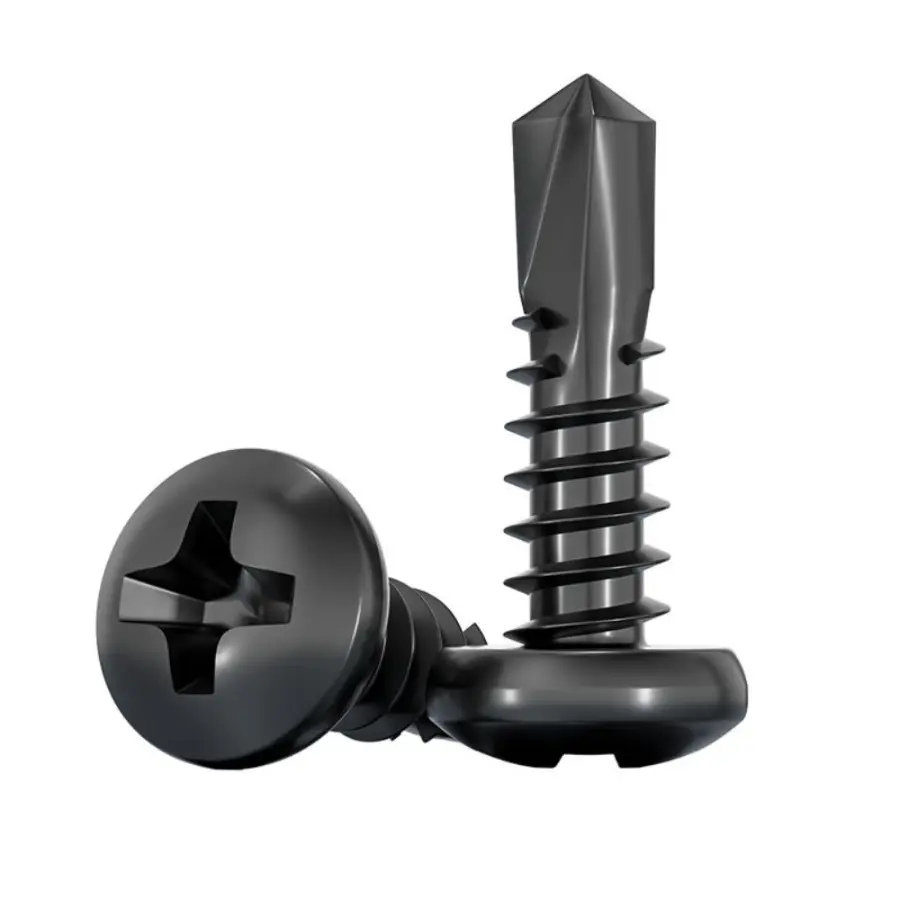 Black Self-Drilling TEK Screw Set, 50/100/150Pcs 8.8-Grade Stainless Steel Cross-Head Fasteners, Stainless Steel Screws, no-pre-drilling design for direct installation, equipped with 0.51in, 0.75in and 0.98in sizes
