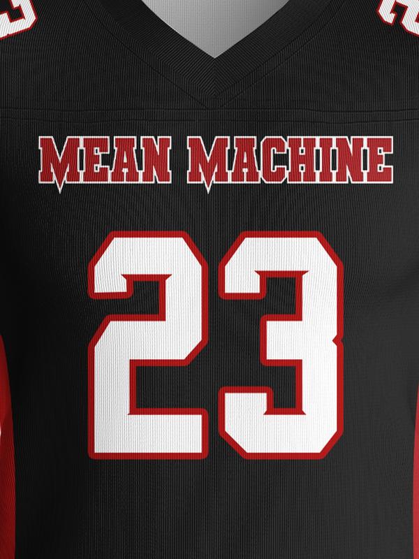 Men's American Football Jersey, Mean Machine Megget #23, Classic Vintage V Neck, Quick Dry Sweat Absorbent, Indoor & Outdoor Sports Wear, Jersey Top