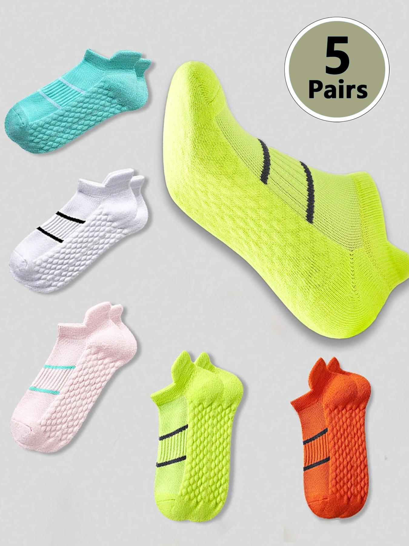 Unisex Striped Print Ankle Socks, Moisture Wicking Breathable Socks for All Seasons, Summer Outfits 2024, Athletic Running Socks for Men & Women