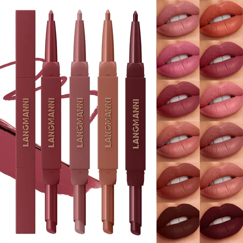 2 In 1 Lip Makeup Lippie Stick Dual Function Define And Fill Rich Color Silky Smooth Application Lip Products