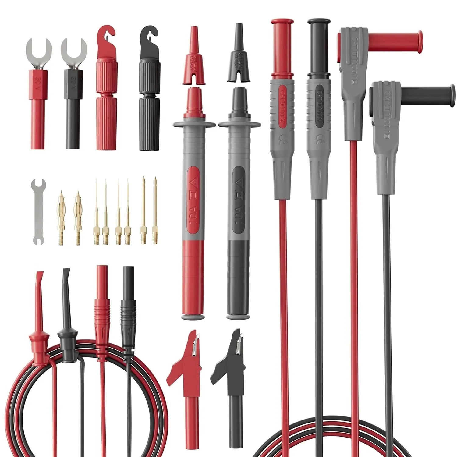 25-Piece Silicone Multimeter Test Lead & Back Probe Kit - Premium Modular Volt Meter Probes with Alligator Clips, 40 in Leads for Automotive Multi Meter Digital & Ohm Meter