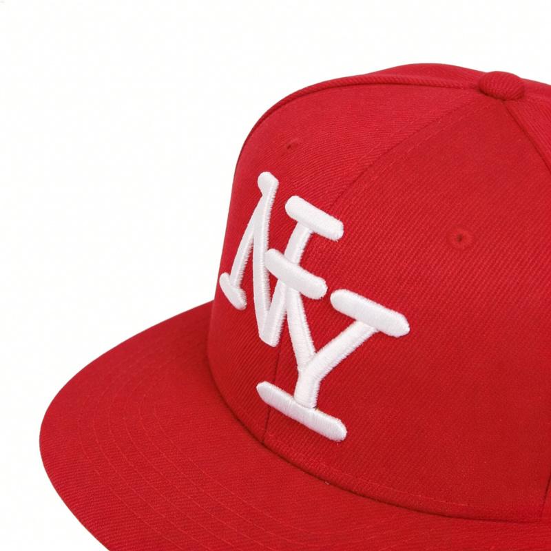 Flat-brim baseball cap with 3D NY embroidery, fully enclosed flat-brim cap, unisex, suitable for street dance, large head circumference hat