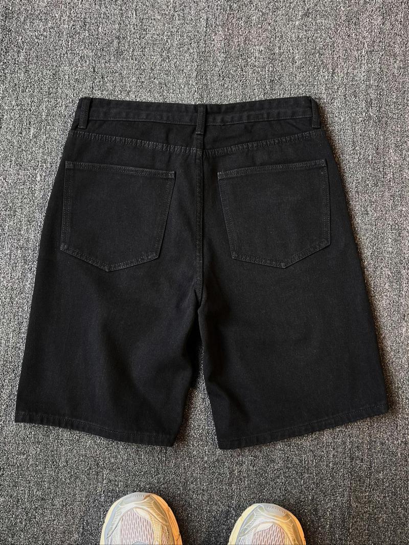 Men's Ditsy Floral Print Denim Shorts, Loose Casual Comfy Jean Shorts for Summer, Fashion Men's Bottoms for Daily Wear, Cotton, Casual Relaxed Shorts