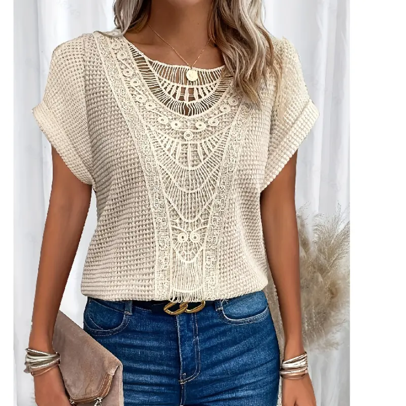 Thought this was an elegant halter neck dress, but it's actually a lace detail batwing knit top 👀 ✨
