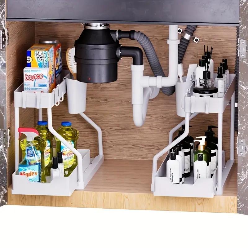 2-Layer Pull-Out Storage Rack, Large-Capacity Drawer, Home Organizer for Kitchen and Bathroom #GLOBAL PICKS