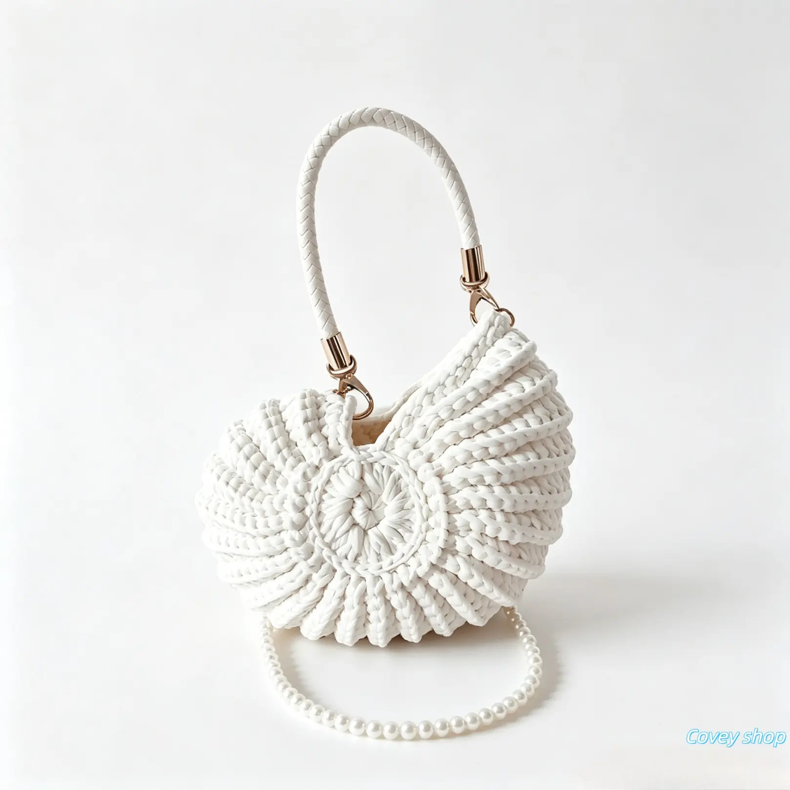 Hand-Crocheted Conch Shell Shoulder Bag, Niche Aesthetic Woven Purse, Exquisite Handmade Crossbody Bag, Versatile Fashion Accessory For Dating, Shopping, Daily Commuting & Casual Outings