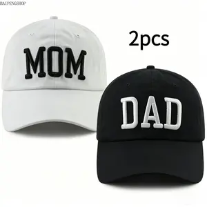 2 Pcs Funny Mama Papa Embroidered Baseball Cap Set, Unisex Matching Mom Dad Couple Hats, Adjustable Soft Casual Headwear, Ideal Mothers Day Fathers Day Birthday Gift for Daddy Mommy Grandpa Grandma, Versatile Hat for Family Gathering, Daily Wear & Outdoor