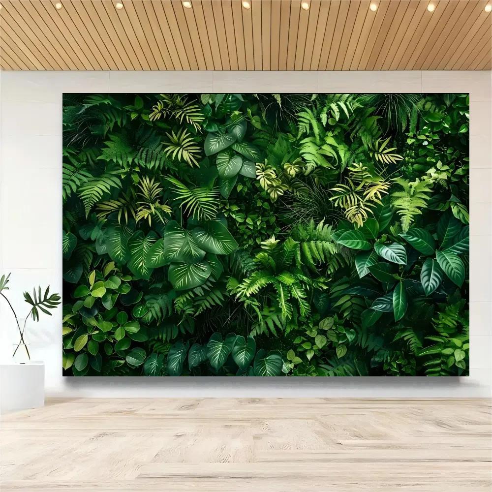 Artificial Plant Leaf Backdrop, Artificial Faux Greenery, 1 Count Lifelike Foliage Backdrop, Wall Painting Background, Studio Banner, Durable Polyester Backdrop
