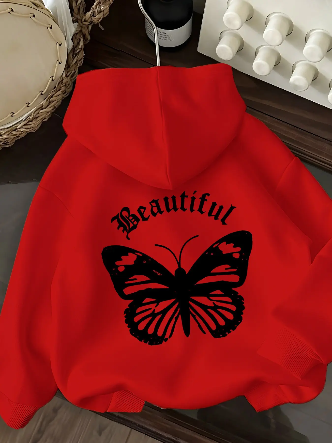 New Fashion Girl Hooded Pullover Sweatshirt with Back Print, Kids, Teens, Girls, Boy Outdoor Sports Clothing, Student Friendly, Unisex