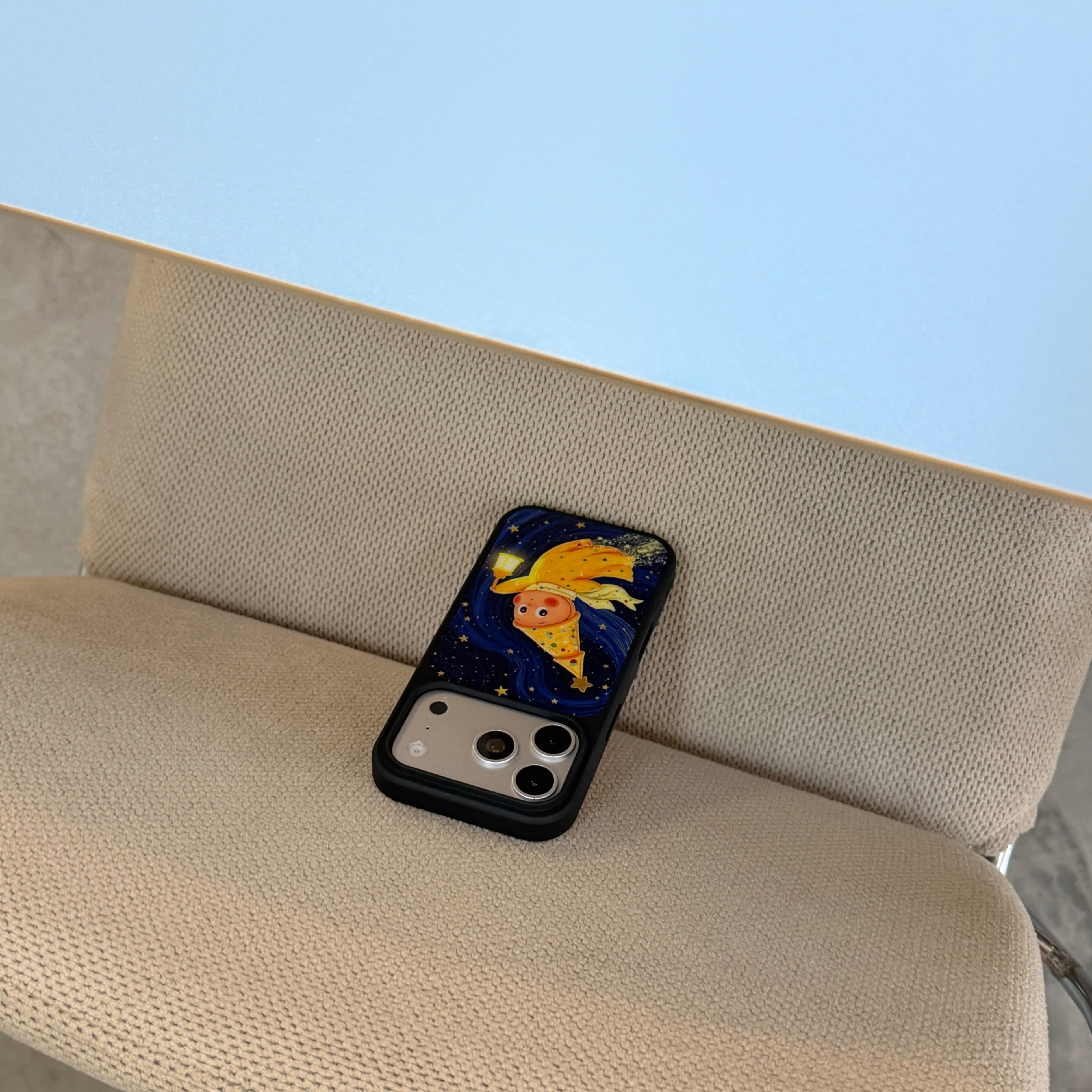 Luxury Gilded Star Character Rotatable Phone Case for iPhone 17 Pro Max 16 Pro Max 15 Pro, Stylish Full Body Protective Shell for Girls