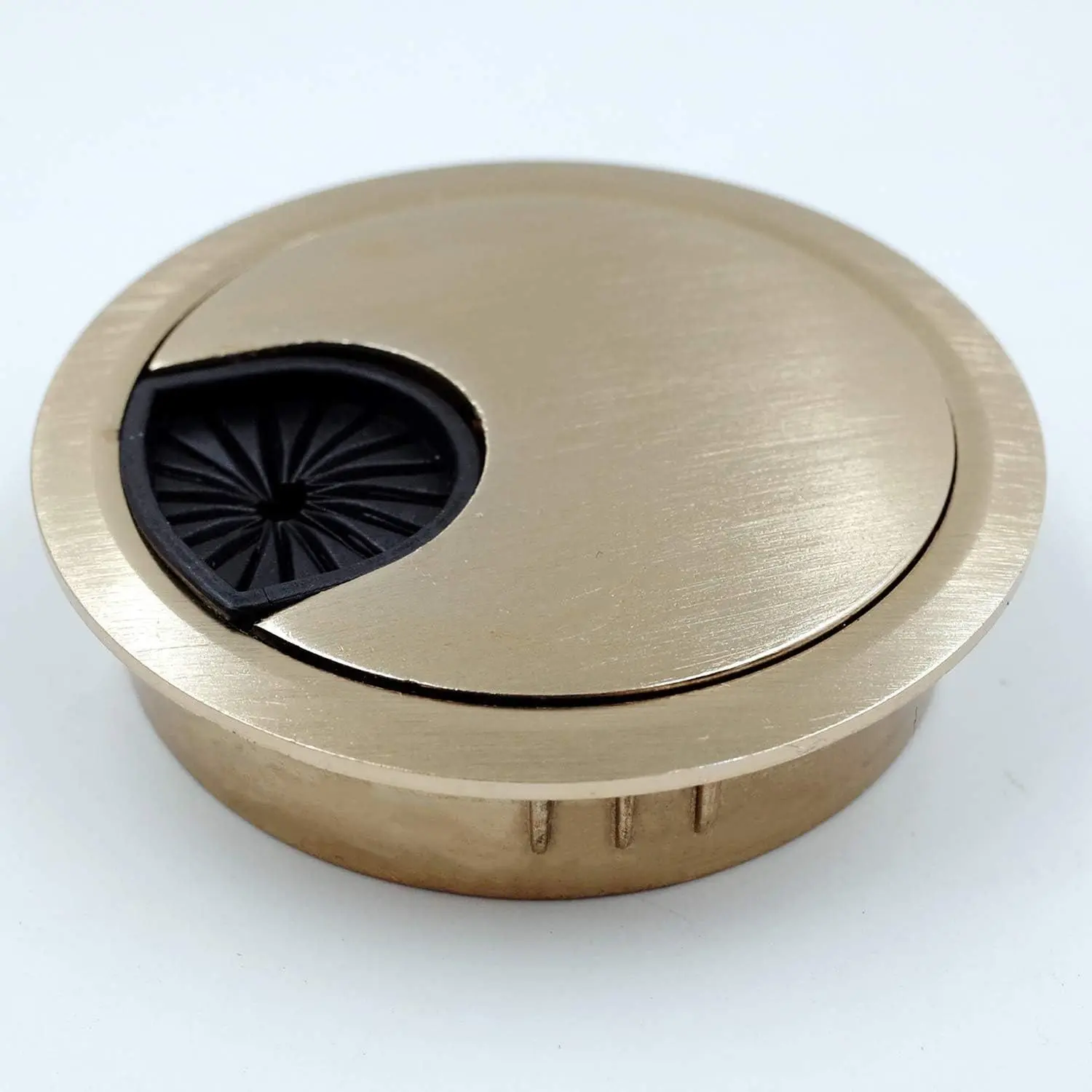Desk Grommet for Wire Organizer - Brushed Golden, Fits 2" Hole, GBG53, 2-Pack
