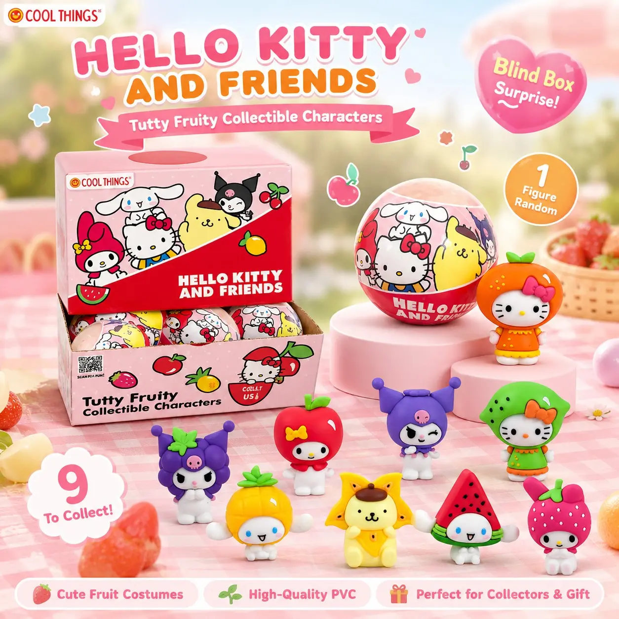 Sanrio Hello Kitty Official Blind Ball, Kawaii Kuromi Cinnamoroll Mystery Toy, Random Pack, Anime Fan Gift, Desk Decor, Cute Collectible, Random Surprise Pick