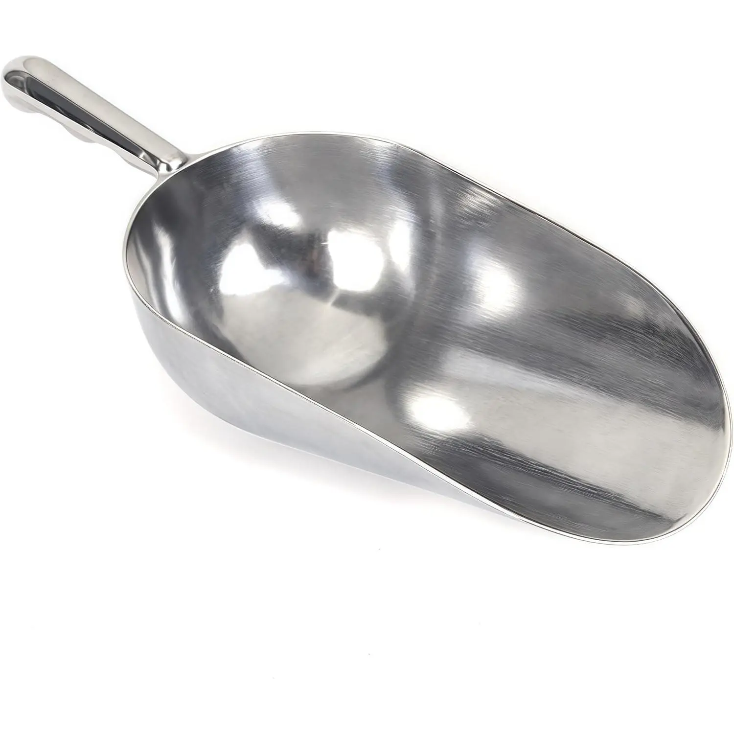 Heavy-Duty Cast Aluminum Kitchen Scoop - Rust-Proof Ergonomic S-Handle Ice Cube Endurance Scoop for Ice, Candy, Popcorn, Coffee Beans, Flour & Pet Food - Commercial-Grade Durable Design (S 5oz)