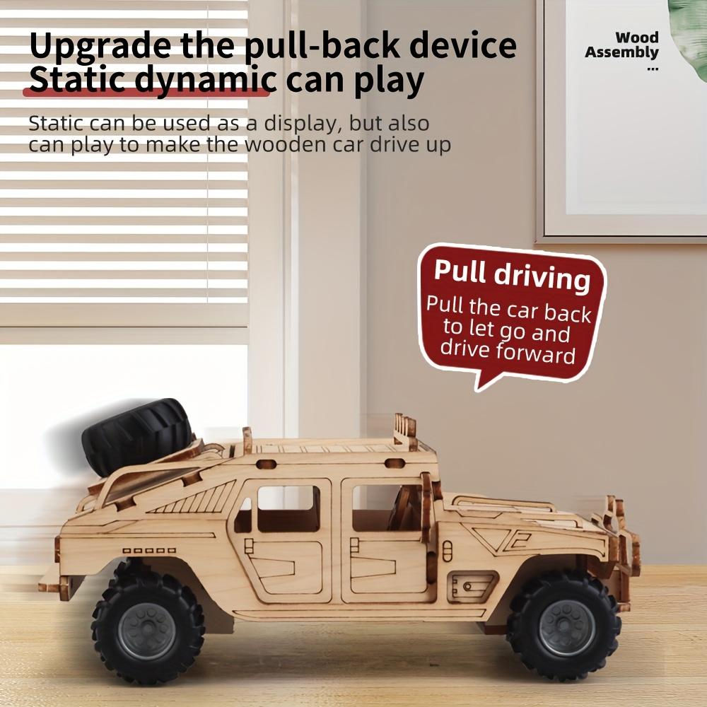 Wooden Assembly Car Model - Pull-back Mechanical Power/Parent-Child DIY Handmade Craft/Home Decoration - Simulated Classic Sports Car Design