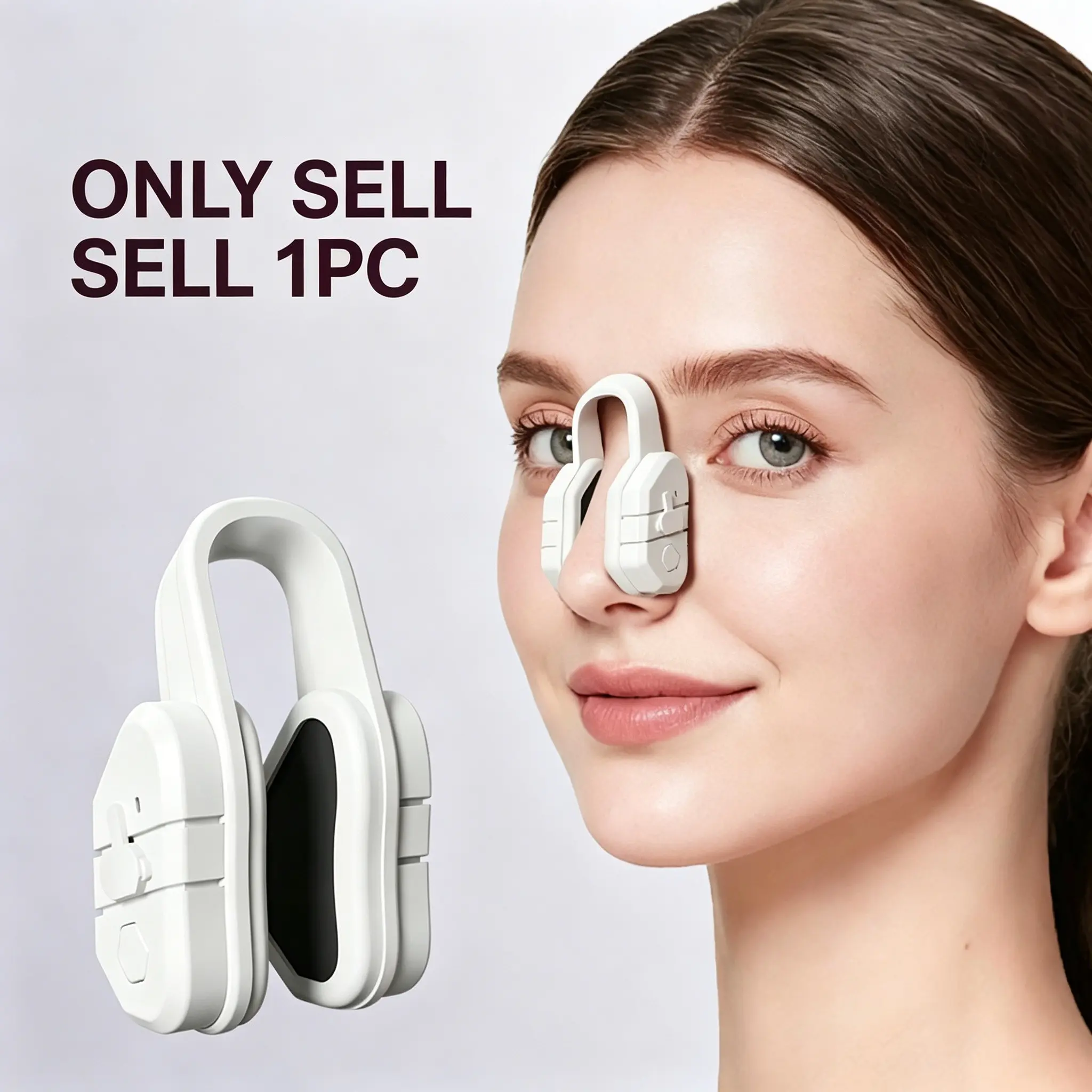 EMS Microcurrent Nose Shaper Clip, Minimalist Portable Design, 5 Adjustable Vibration Gears, Nose Slimming Beauty Tool for Women