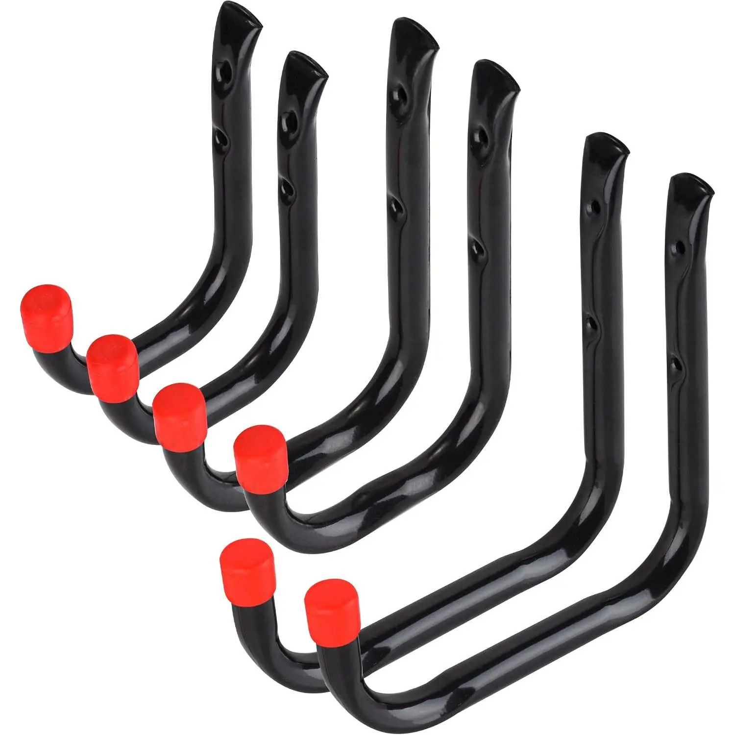 Garage Storage Utility Hooks Heavy Duty Ladder Hooks Garage Wall Hooks Indoor/Outdoor Use for Tools,Bikes 3 Size 6 Pack
