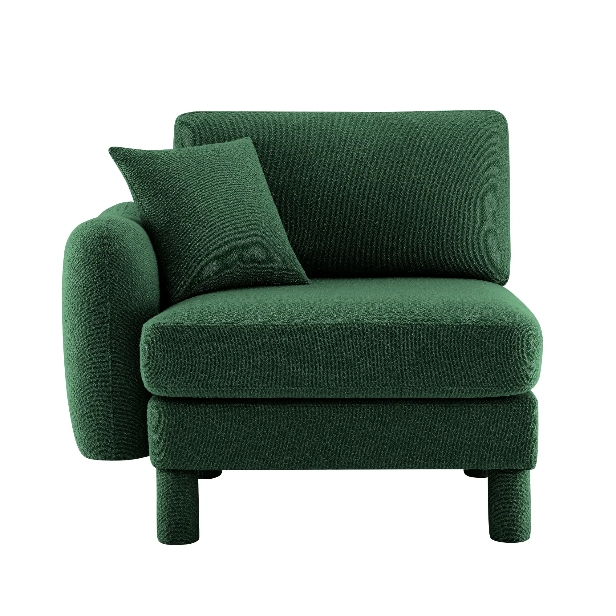 ARCH Lucas LSF Sofa with Pillow Polyester Green Living Room Couch Modern Upholstered Single Seat Sofa for Small Space Apartment Home Furniture, Living Room Furniture for Apartment, Lounge, Family Room, Office and Home Seating, Sofa Couch Seating