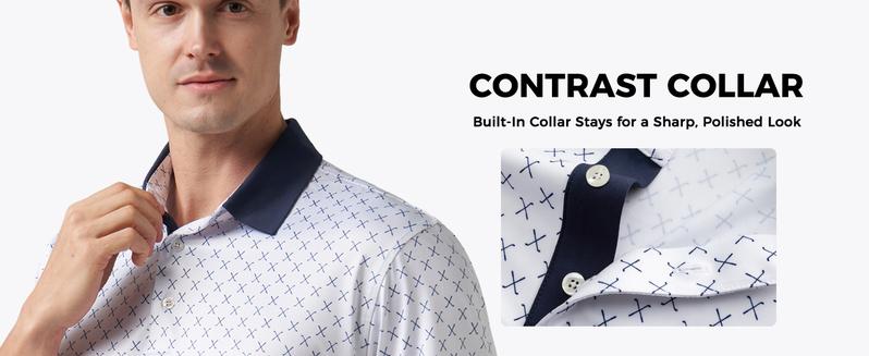 Willit Men's Golf Polo Shirts Short Sleeve Print Performance Moisture Wicking Casual Stretch Breathable workout tops