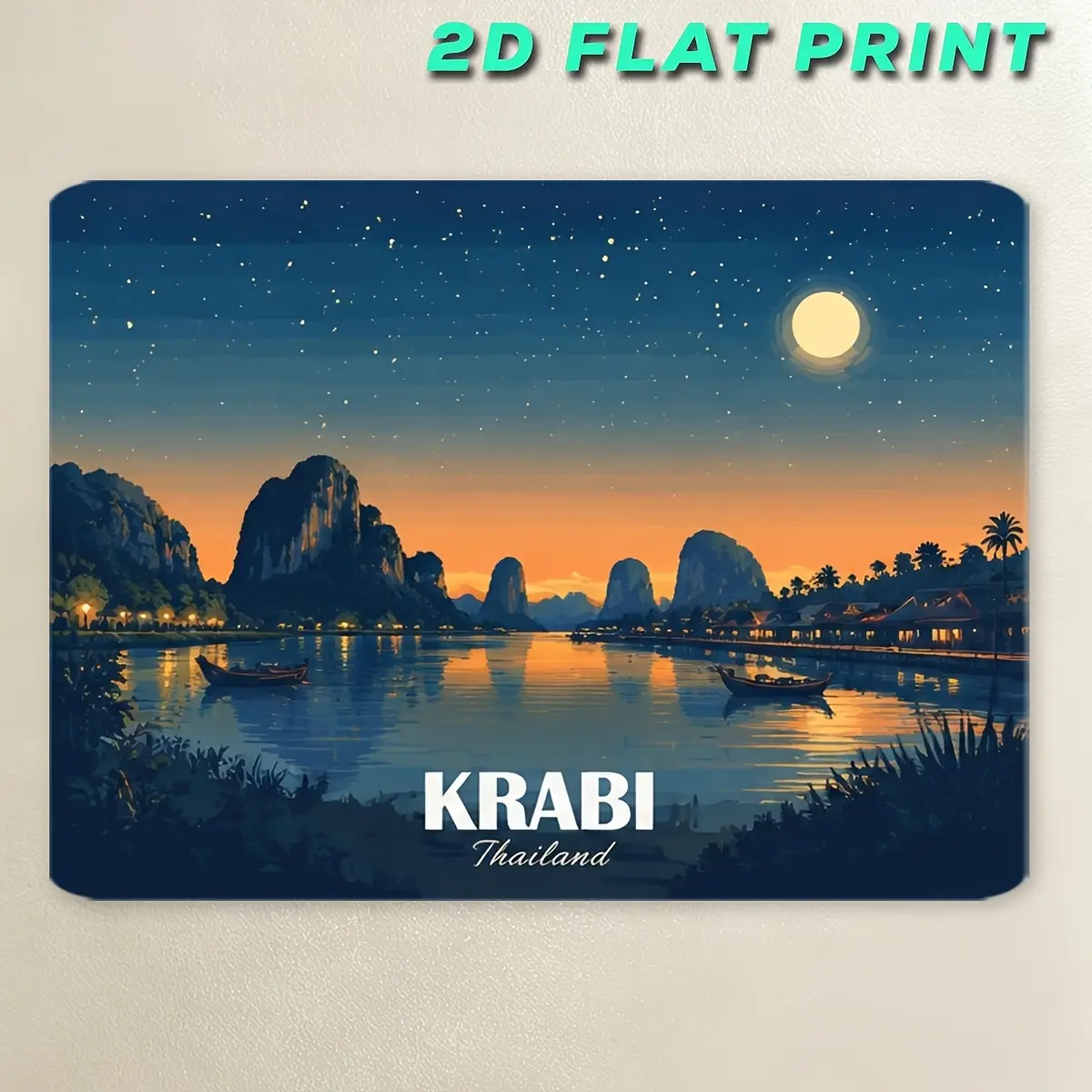 1pc modern art design, Krabi magnet sticker, special gifts, creative refrigerator and door surface decoration, organizer with magnetic back 3.31x2.36inch (8.4x6cm) AM4080069X01