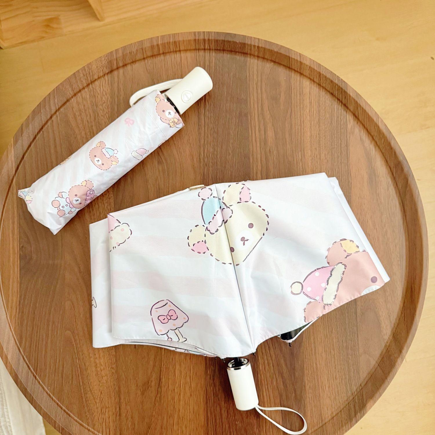 Cartoon Automatic Umbrella Sunshade And Rainproof Black Glue Umbrella Foldable Convenient Sun Umbrella for All Weather