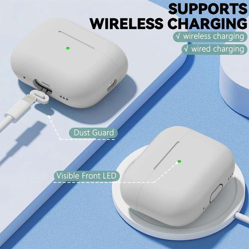 Soft Silicone Protective Case With Cleaning Pen Kit For Apple AirPods Pro 1st & 2nd Generation, Shockproof Scratch Resistant Headphone Cover For Daily Protection And Portable Carrying