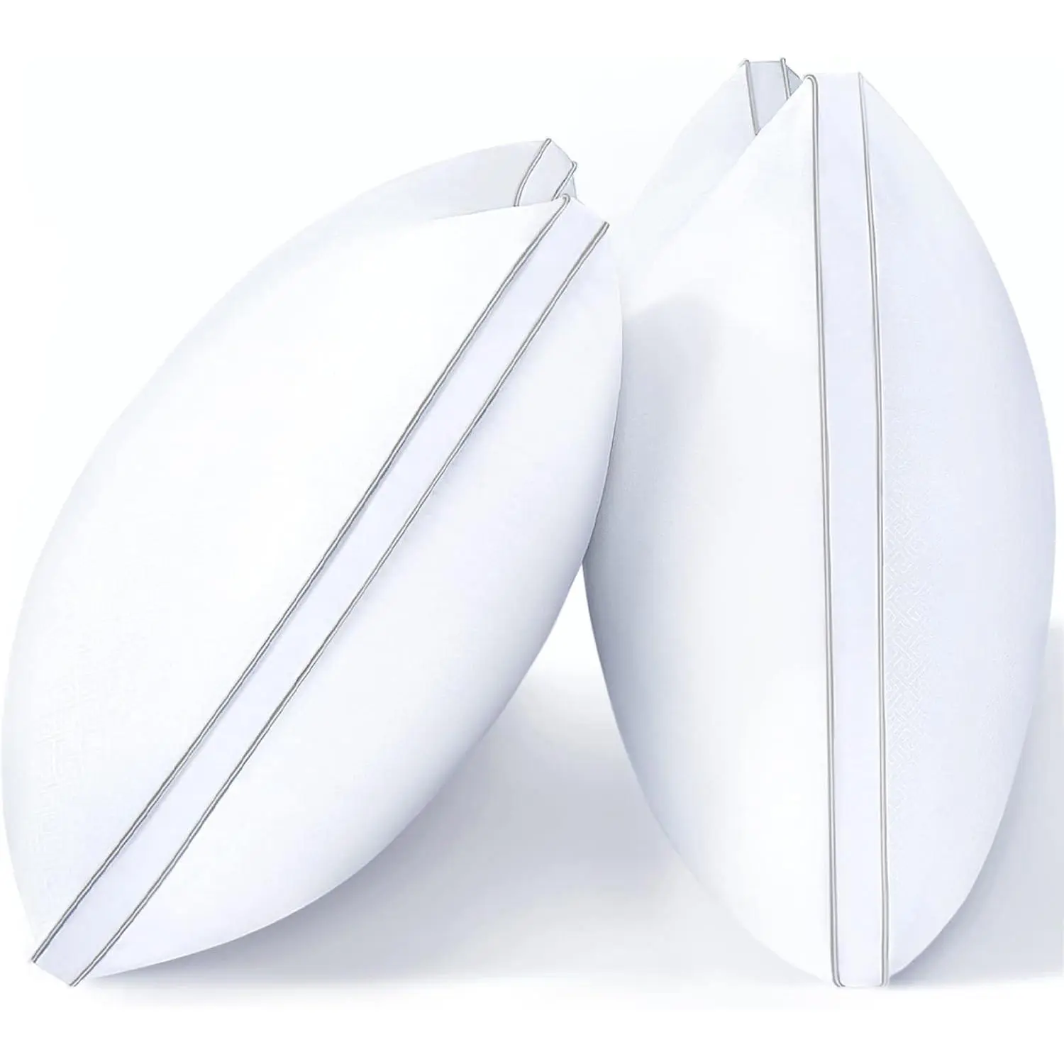Bed Pillows King Size Set of 2, Firm Support Down Alternative Gusseted Pillows for Side, Back, or Stomach Sleepers, White