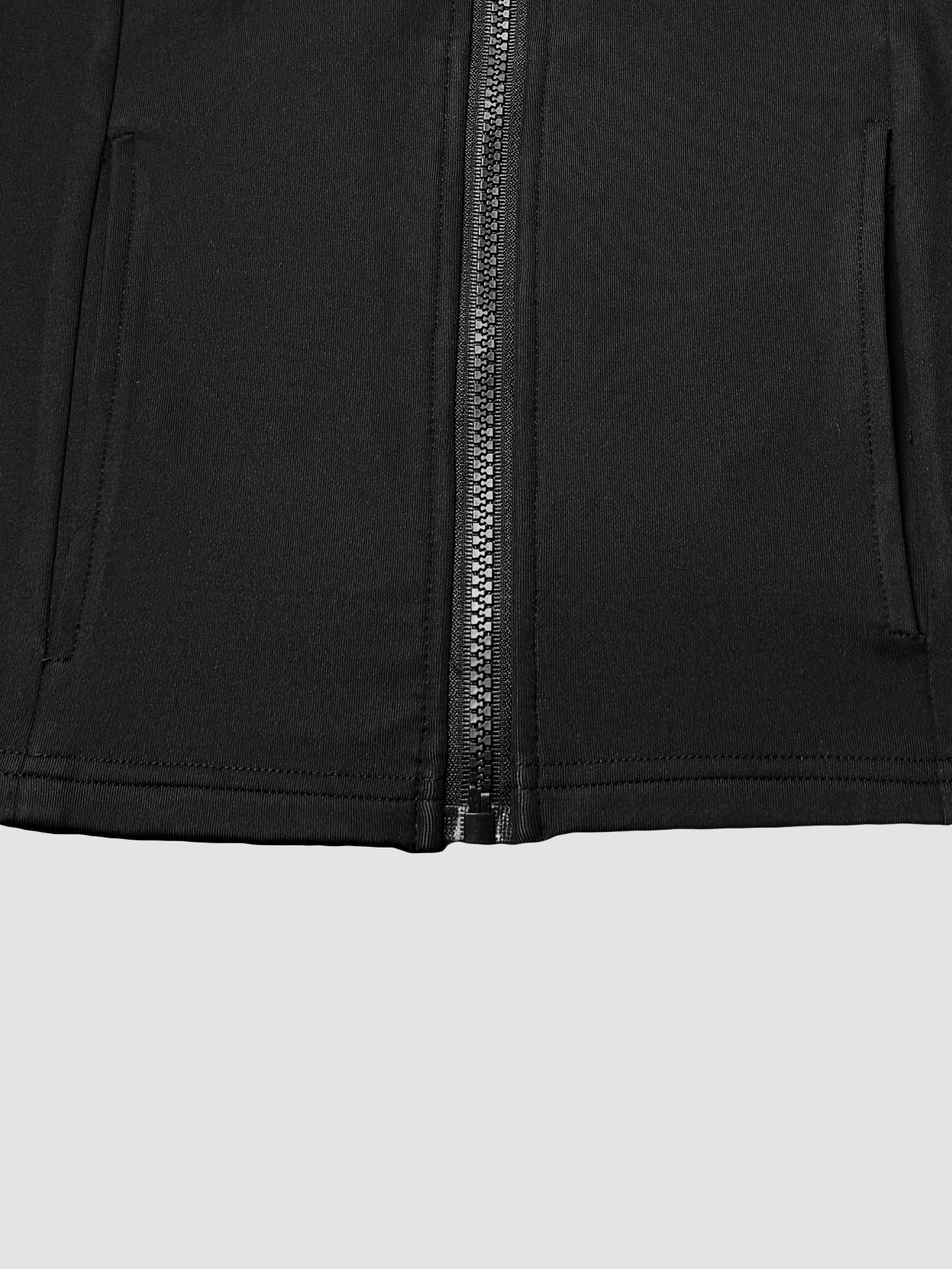 Women's Slim-Fit Elastic Sporty Zip Front Jacket, Zipper Long Sleeve Spring Autumn, Casual Athletic Fashionable Women's Clothing